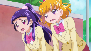 魔法つかいプリキュア学校に遅刻しそうなみらいとリコ